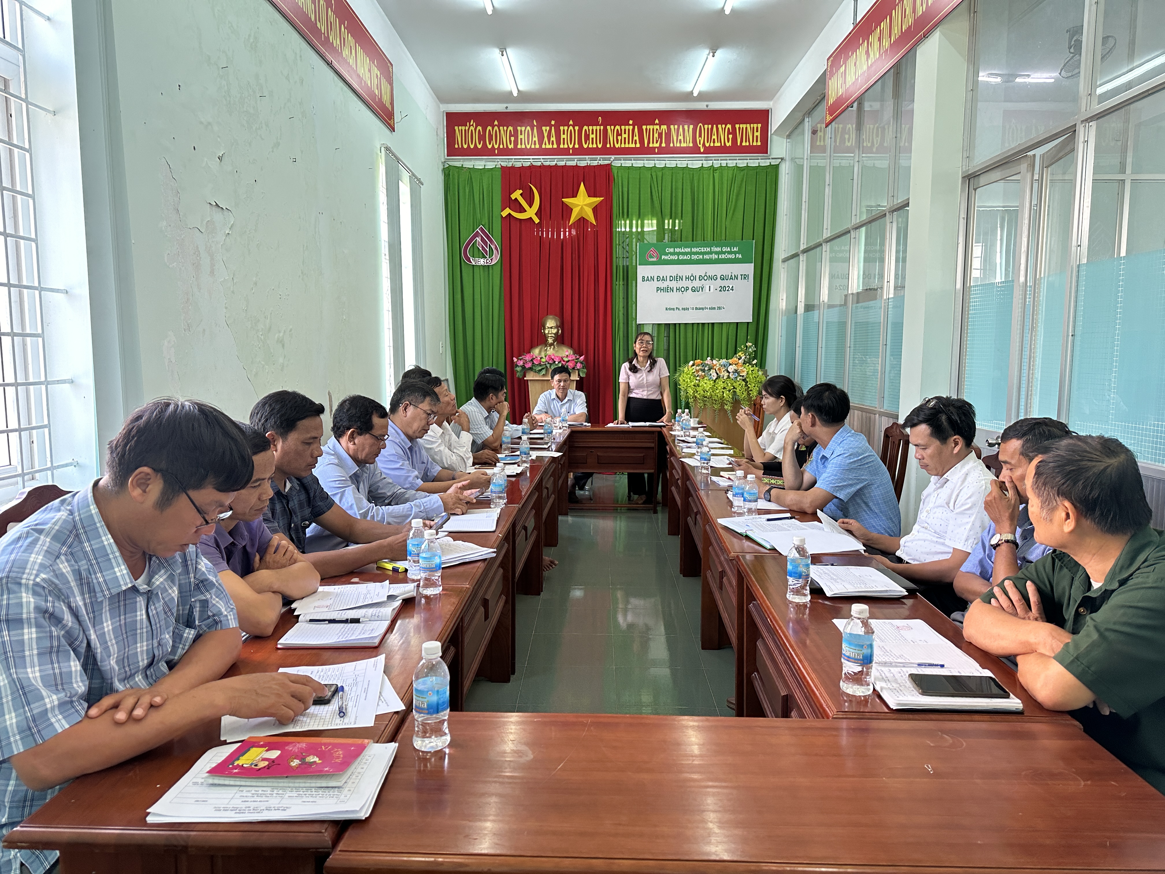 Ban đại diện Hội đồng quản trị Ngân hàng Chính sách xã hội huyện Krông Pa họp phiên Quý I/2024